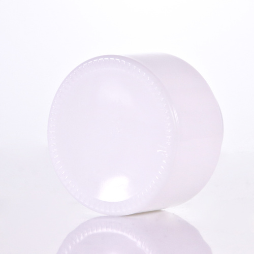 Opal white glass jars with white lid