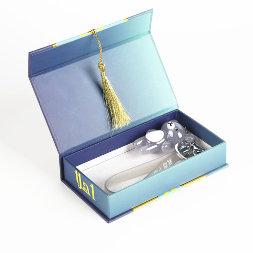 Paper Book Shape Printed Magnetic Box With Tassel