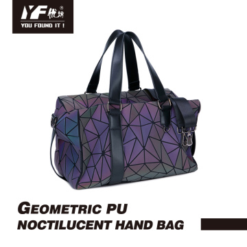 Bolso geométrico de la mano de la moda de la PU noctiluciente