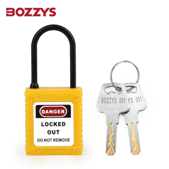 Yellow 4mm Dia Keypass Safety Padlock with Nylon Shackle for Industrial Electrical Lockout-Tagout