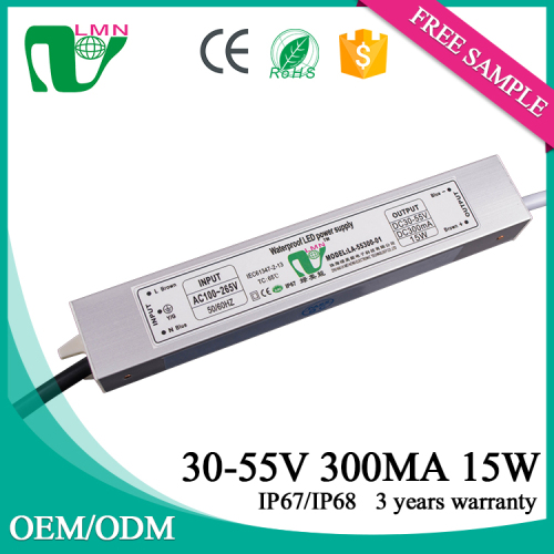 55V 300ma 55V 300ma IP67 Waterproof constant current slim led driver with CE ROHS