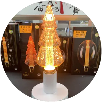 Xmas Christmas Tree Shape Glass LED Bulb, 3W, 200LM, Gold Color, Warm White 2000K, Vintage Filament, Global E27 Base