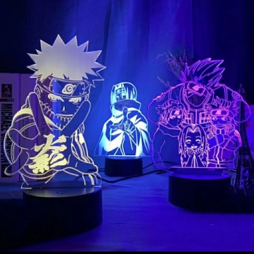 7 Colors Acrylic Night Light: Sakura, Itachi, Uchiha, Akatsuki, and Kakashi Anime Lamp