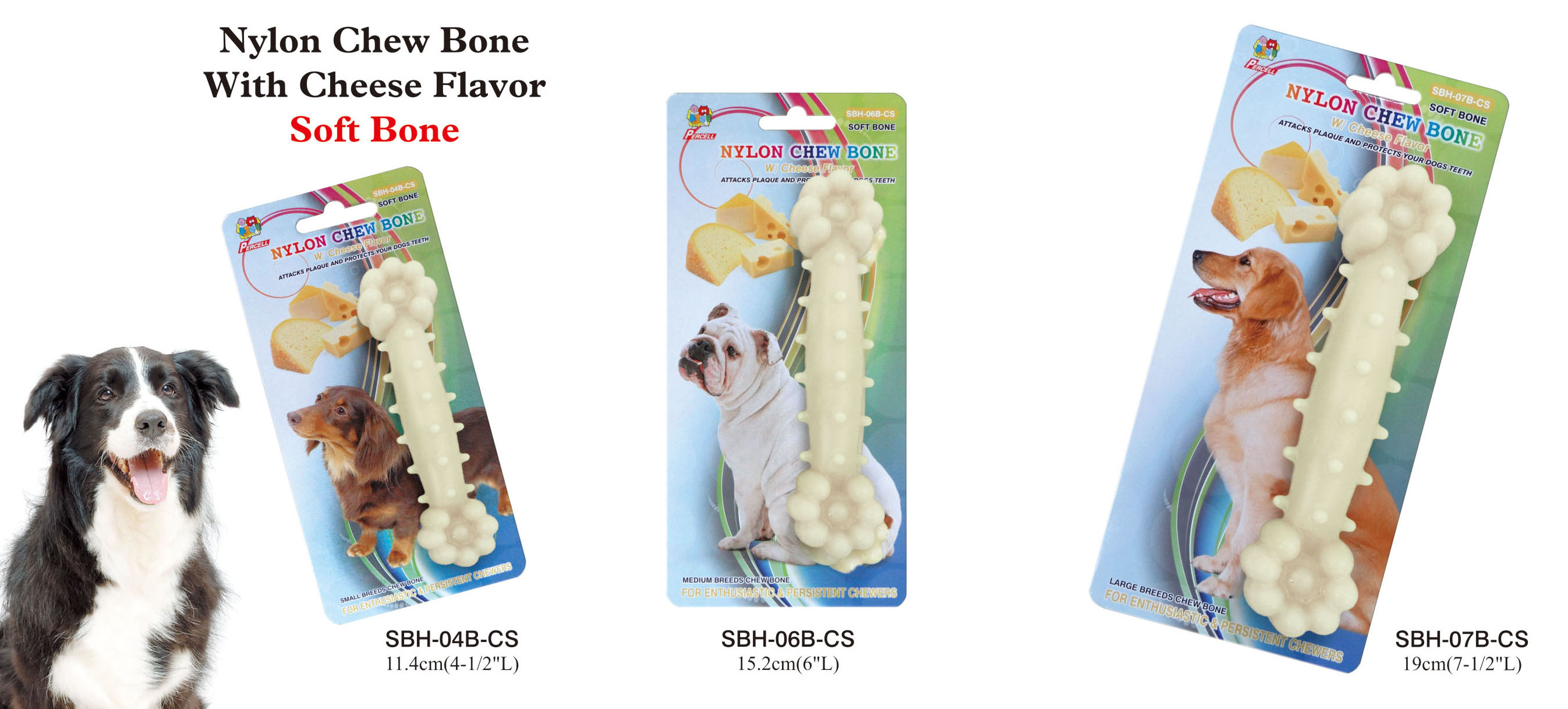 cheese scented nylon chew bone - small, medium and large