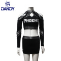 Dandy Sports personaliséiert bëlleg cheer Uniformen sexy schwaarz cheerleading Uniform