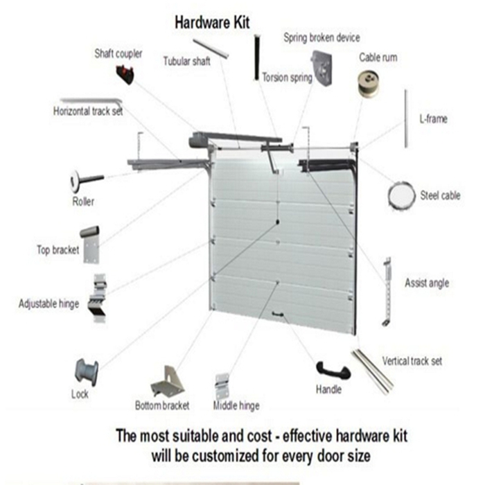 Residential Aluminum Alloy Sectional Garage Door