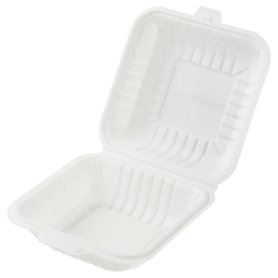 6inch Take-Out Hinged 3-compartments Bento packaging
