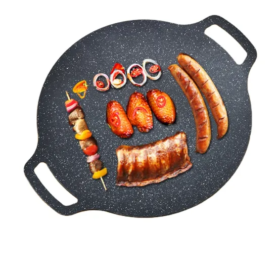 Hot Selling Korean Mold BBQ Plates with Non-Stick Coating - Round Shape Aluminum BBQ Grill Plate