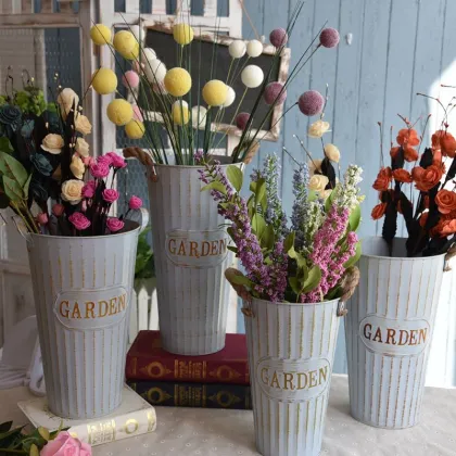 Bucket flower vase pot dry flower decorative factory