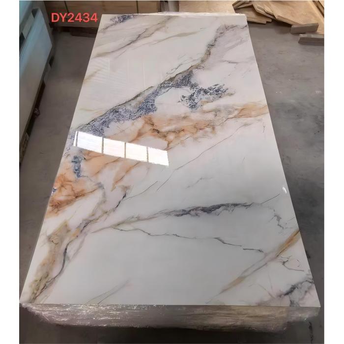 Tấm bằng đá cẩm thạch UV PVC PANEL chống cháy chống cháy chống trầy xước bề mặt cao có độ bóng cao Eco Vật liệu trang trí cho tường