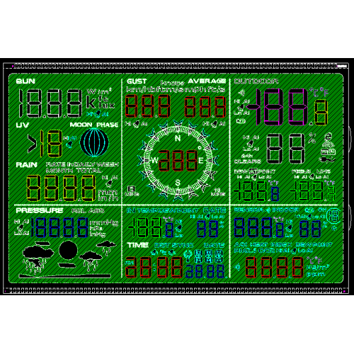 Display LCD de cristal líquido translúcido de baixo consumo de energia