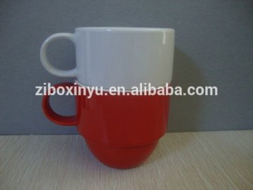 ZIBO XINYU XY-0840 Horn-shaped Ceramic Stackable Cup with Knuckle Handle