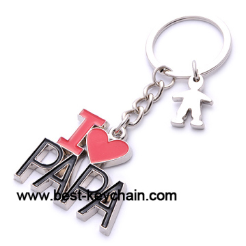 Zinc Alloy Metal Papa Love Custom Dad Keychain (BK52929)