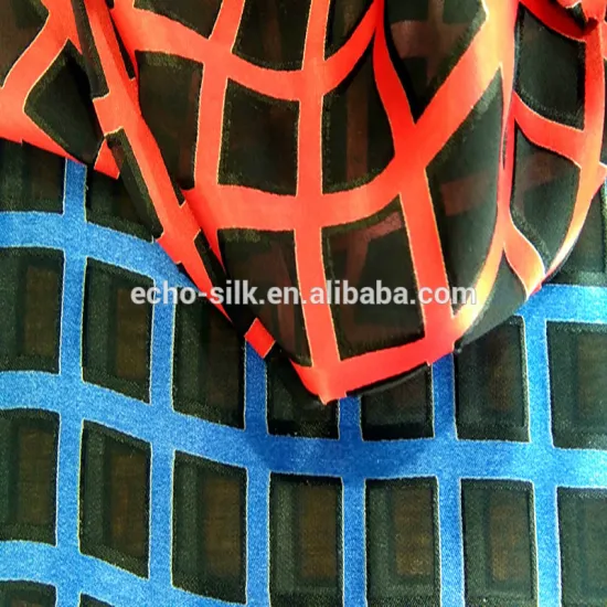 silk rayon burnout and printing fabrci