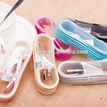 Online Auction Electronic Round and Thin Nylon Datacable 8 Pin connector for Android or Apple iPhone