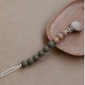 Natuurlijke Beech Wood Silicone Fopperken Kettingen Pacifier Clips