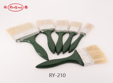 Green Plastic Handle Flat Paint Brush