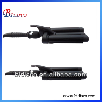 black triple barrel /tube adjustable curling iron