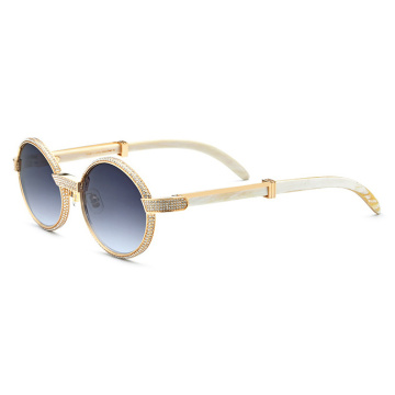 Diamond Bullhorn Sunglasses Round Vintage