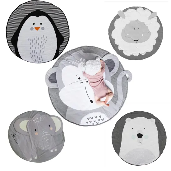 90 CM Animal Design Play Mats Kids Crawling Carpet Floor Rug Baby Bedding Blanket Cotton Game Pad Children Room Decoration