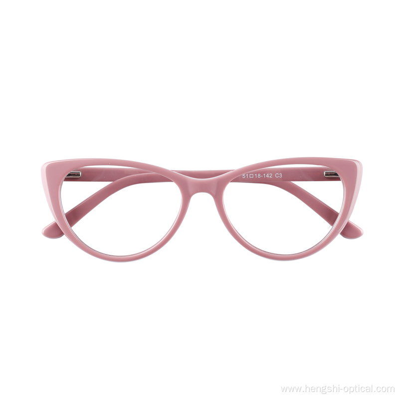 High Quality Computer Pink Blue Light Lunette Oeil De Chat Gafas Ojo De Gato Rosa Glasses Acetate Cat Eye Glass Frames