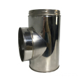CE stainless steel double wall chimney pipe for wood stove flue pipe tee