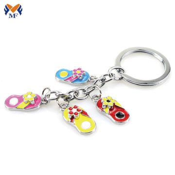 Souvenir metal shoe shape custom slipper keychain