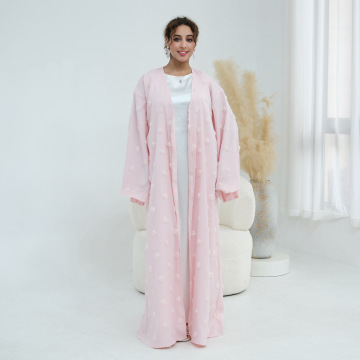 Zweiteiliges Abaya-Set mit 3D-Blumen und Hijab