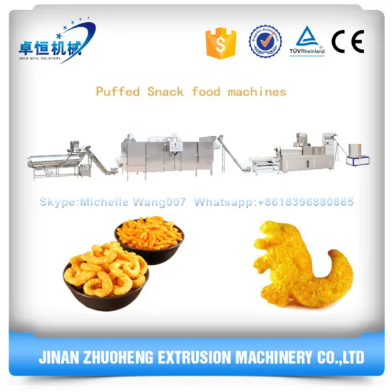 Crispy puffed Corn snacks food processing line/extruder machine