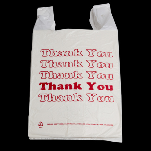 HDPE Customized Thank You Printed Supermarket Grocery Shopping Vest Handle T-shirt Plastic Bag