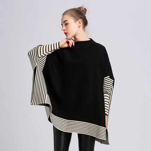 Womens Pyjama Sets Women's Striped Oversize Soft Knit Cape Sweater Pullover Manufactory