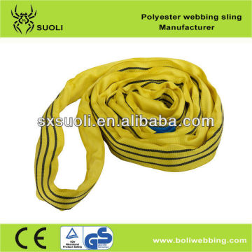 shaoxing suoli 3T Polyester round sling (soft lifting sling) endless round sling