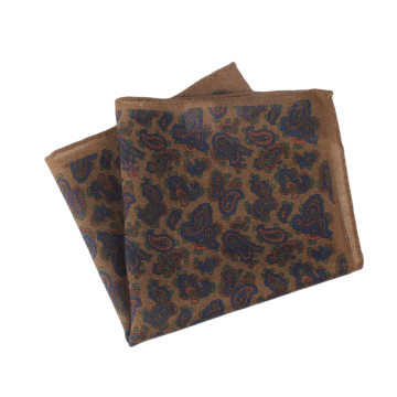Dacheng Wholesale 100% Lana Pocket Square - Stampa digitale di alta qualità inverno Hanky ​​33x33cm