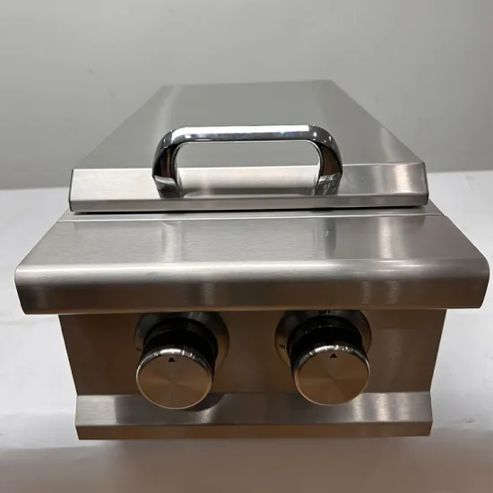 Outdoor Kitchen Cooking Gas Barbecue Rack Stainless Steel Drop In Double Side Burner Grill