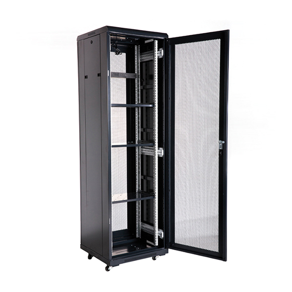 Gray Network cabinet mesh door