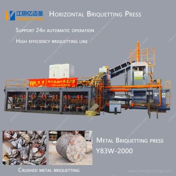 Horizontale Metallwendungen Brikettierung Presse