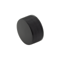 Tapón de rosca acanalado de plástico negro 28/410