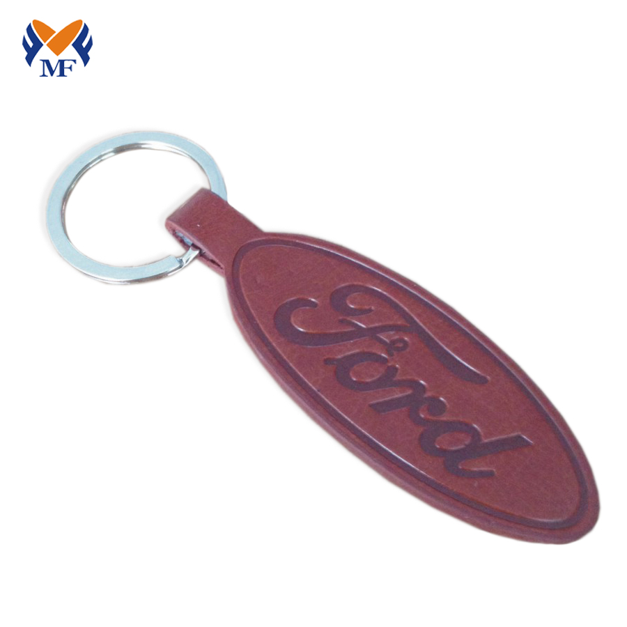 Custom pu handmade leather keychain with logo