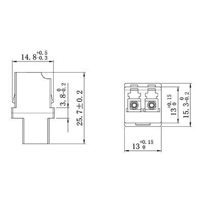 LC Duplex RJ45 Type Adapter drawing