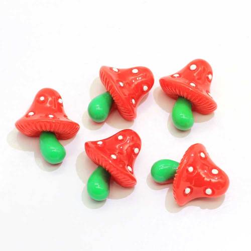 Günstige Pilz geformte flache Rückseite Nette Harze Cabochon Craft Dekoration Telefon Ornamente Handgemachte Perlen Charms