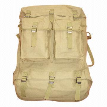 100% Cotton Canvas Military Bag with Multiple Pockets