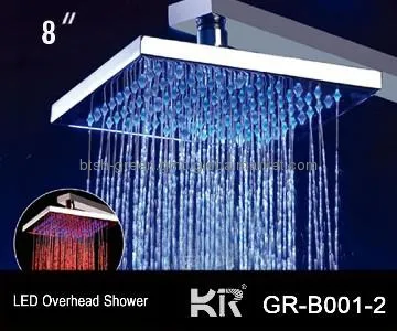 Brass Chrome rain shower led overhead shower