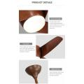 Modern decoration ABS mahogany color ceiling fan light