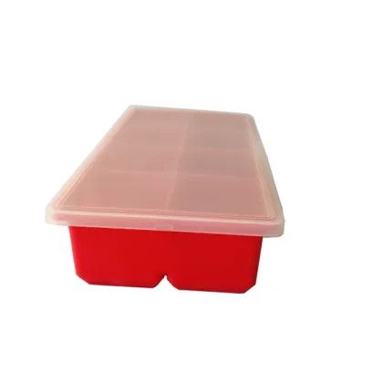 Red silicone ice ice tray