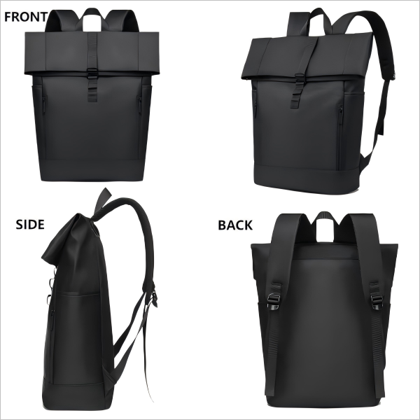 Durable roll-top laptop backpack for commuters