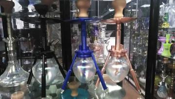 50cm chicha glass nargile  aluminum hookah shisha spider hookah with 3 legs round base
