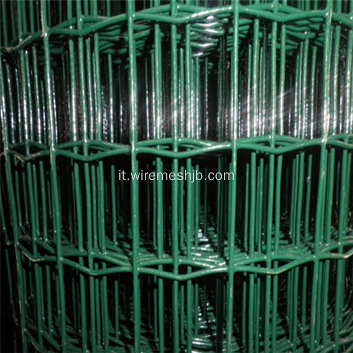 Recinzione a rete metallica elettrosaldata rivestita di PVC verde
