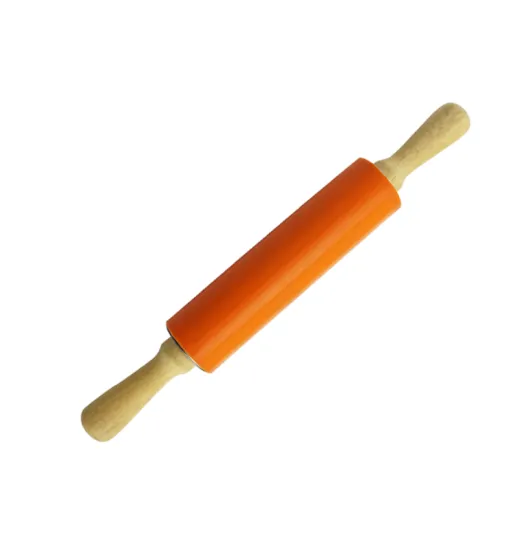 Silicone Rolling Pin Non-Stick Surface Wooden Handle