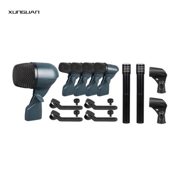 KING-727 High Quality Musical Instrument Microphone Kit - Metal Condenser & Dynamic Drum Microphones