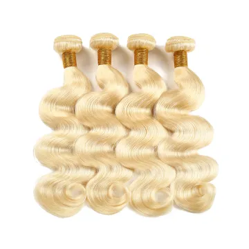 Wholesale Blonde Virgin Hair Vendors 10A Grade 613 Body Wave Brazilian Hair Bundles With Lace Closure